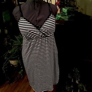 White and blue maternity dress